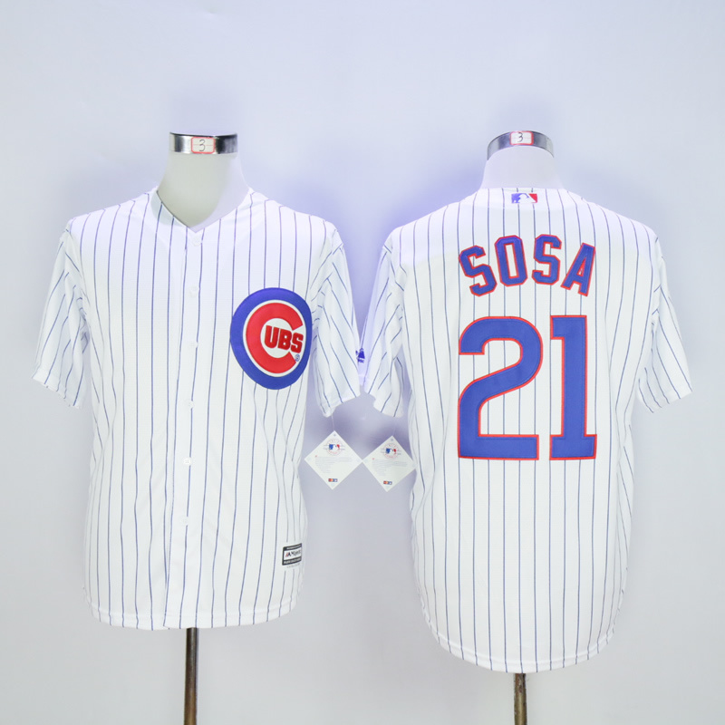 Men Chicago Cubs #21 Sosa White Game MLB Jerseys